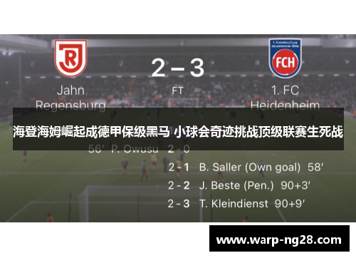 海登海姆崛起成德甲保级黑马 小球会奇迹挑战顶级联赛生死战